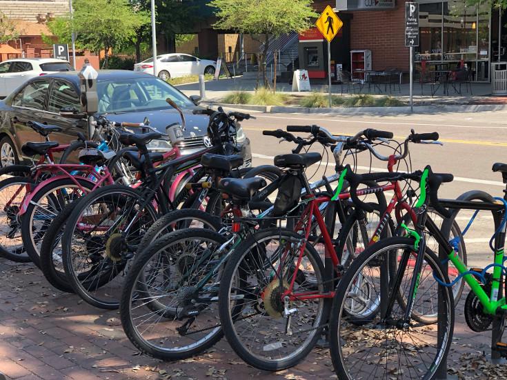 Bike parked downtown Tempe